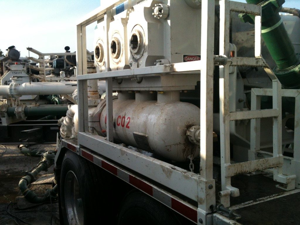 Truck-mounted pumping equipment and piping